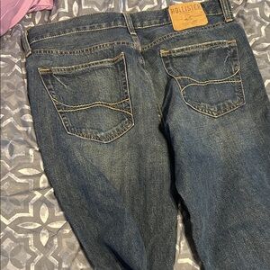 Hollister women’s Relaxed Fit Dark Blue Jeans